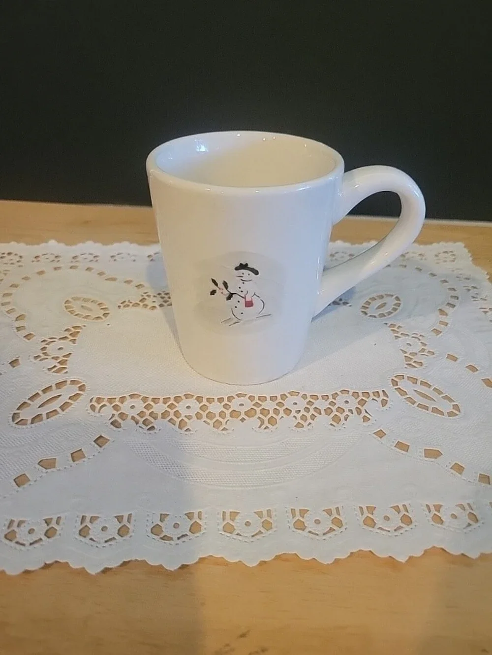 Williams Sonoma Snowman Coffee Mugs Cups Cocoa Hot Chocolate 4